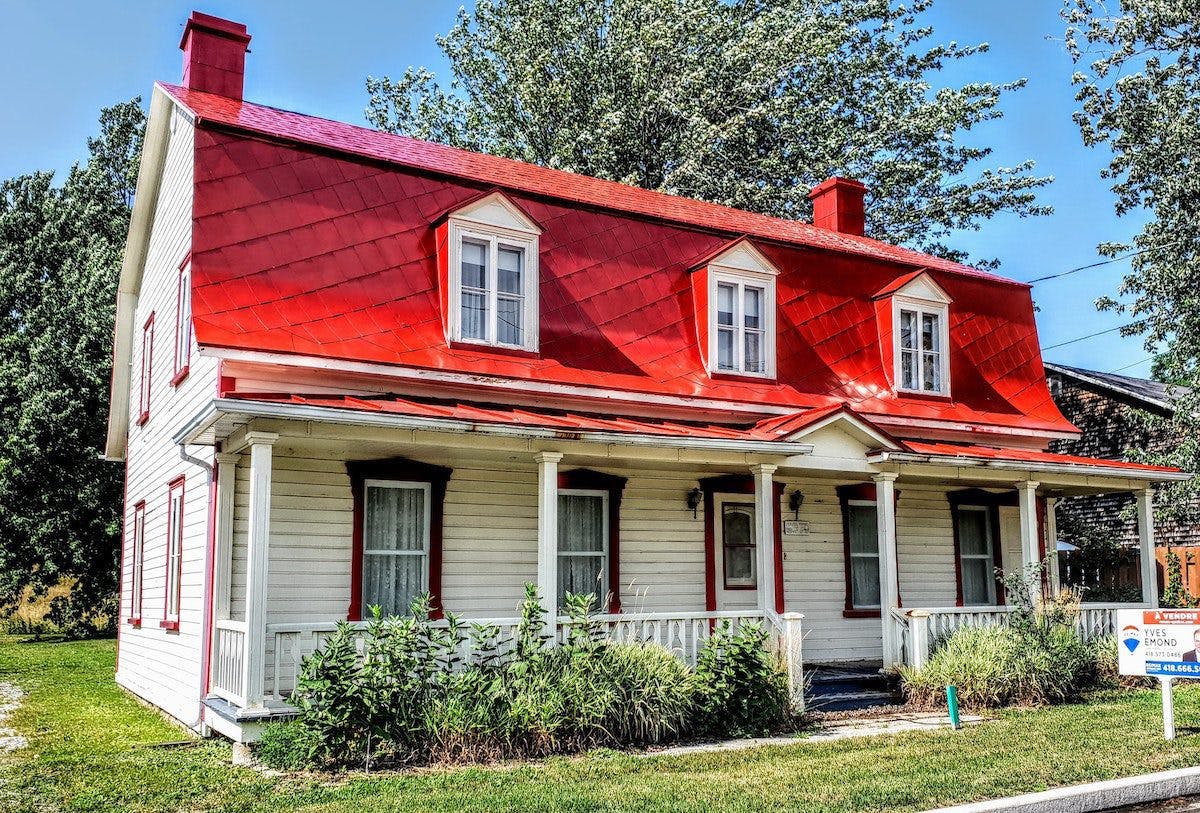 a house with a red roof