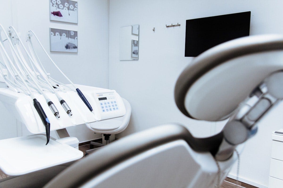 a dentist's chair in a dental office