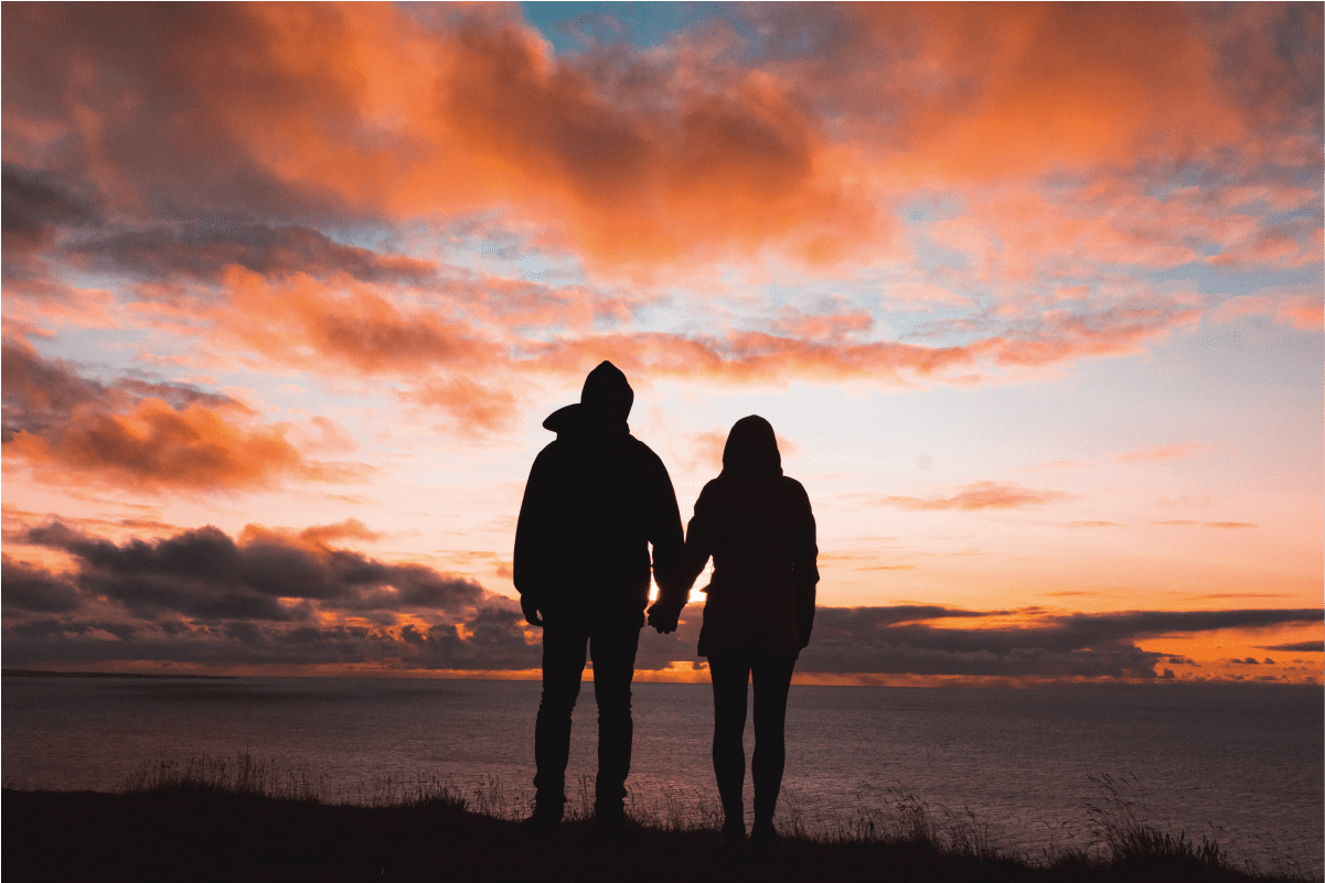 the couple is seeing the suns set