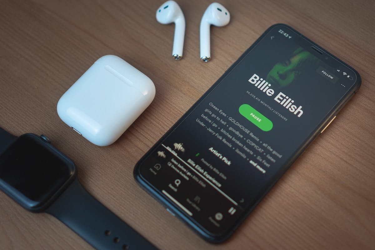 Apple Watch showcasing the Spotify app, enabling users to enjoy their favorite music anytime, anywhere