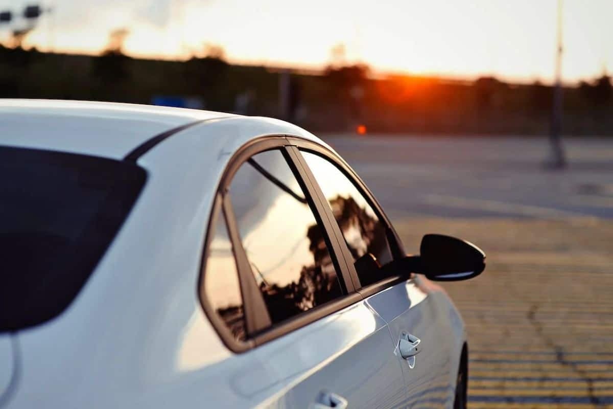 a car parked in a parking lot