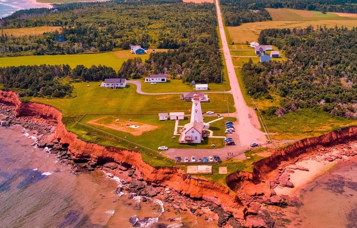 a lighthouse on a rocky coast