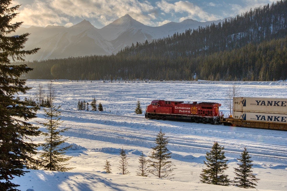 train moving across a way